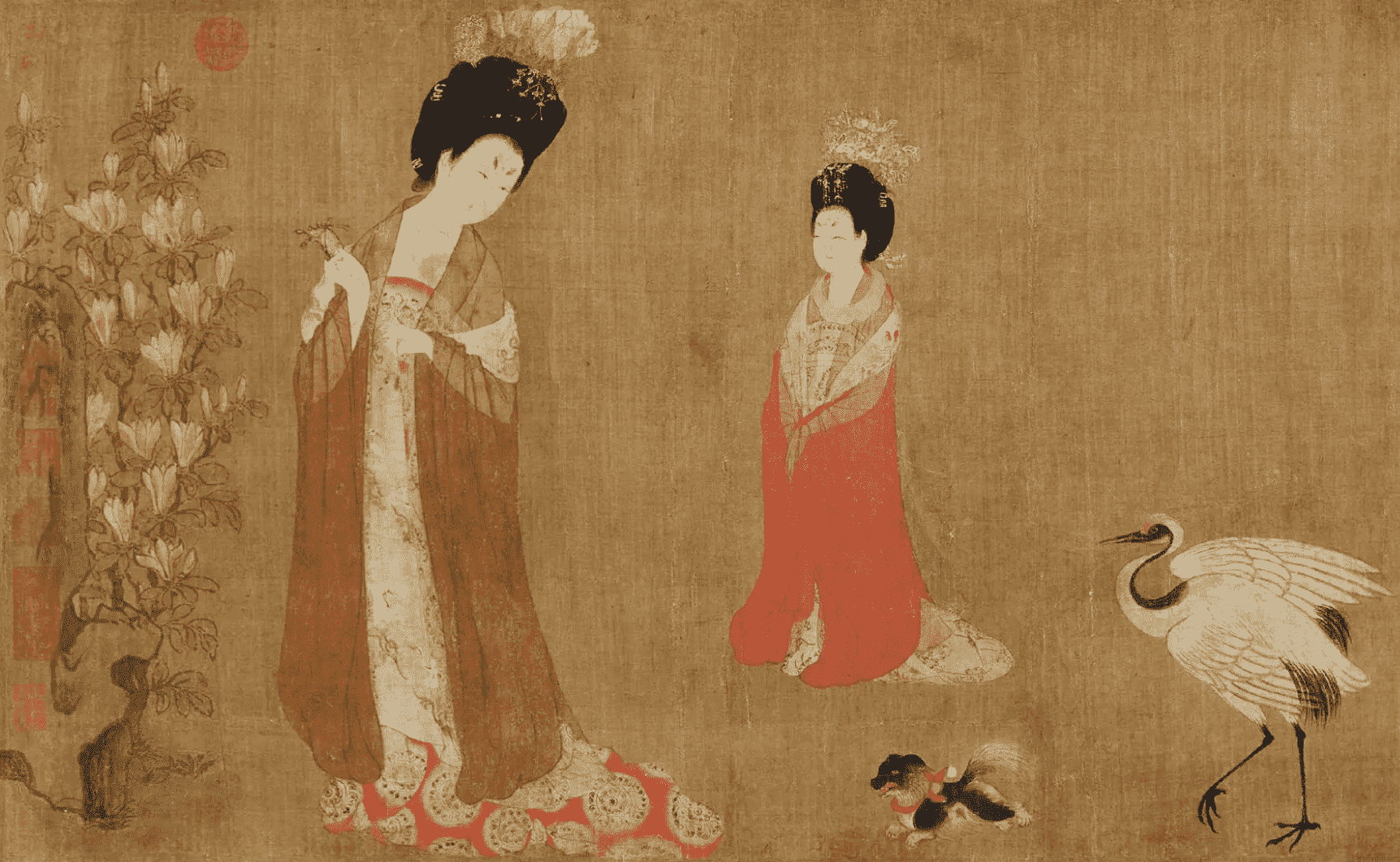 《簪花仕女图》局部